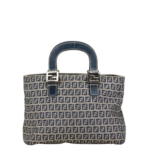 Fendi Zucchino Canvas Leather Handbag 26793