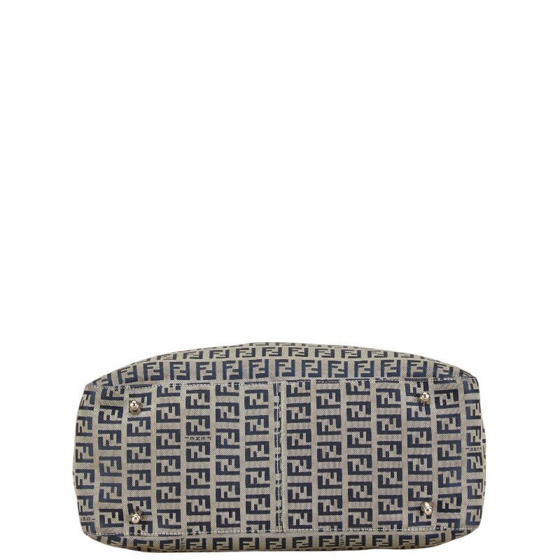 Fendi Zucchino Canvas Leather Handbag 26793