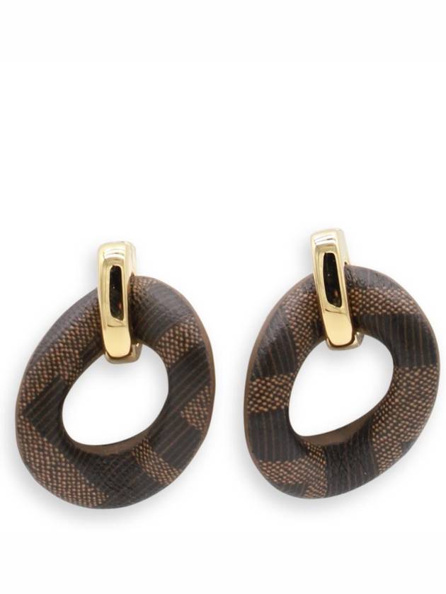 Fendi Plio Leather Earrings Brown