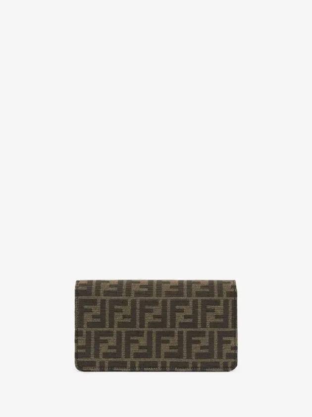 Fendi Baguette FF Fabric Shoulder Long Wallet Brown