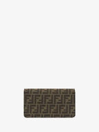 Fendi Baguette FF Fabric Shoulder Long Wallet Brown