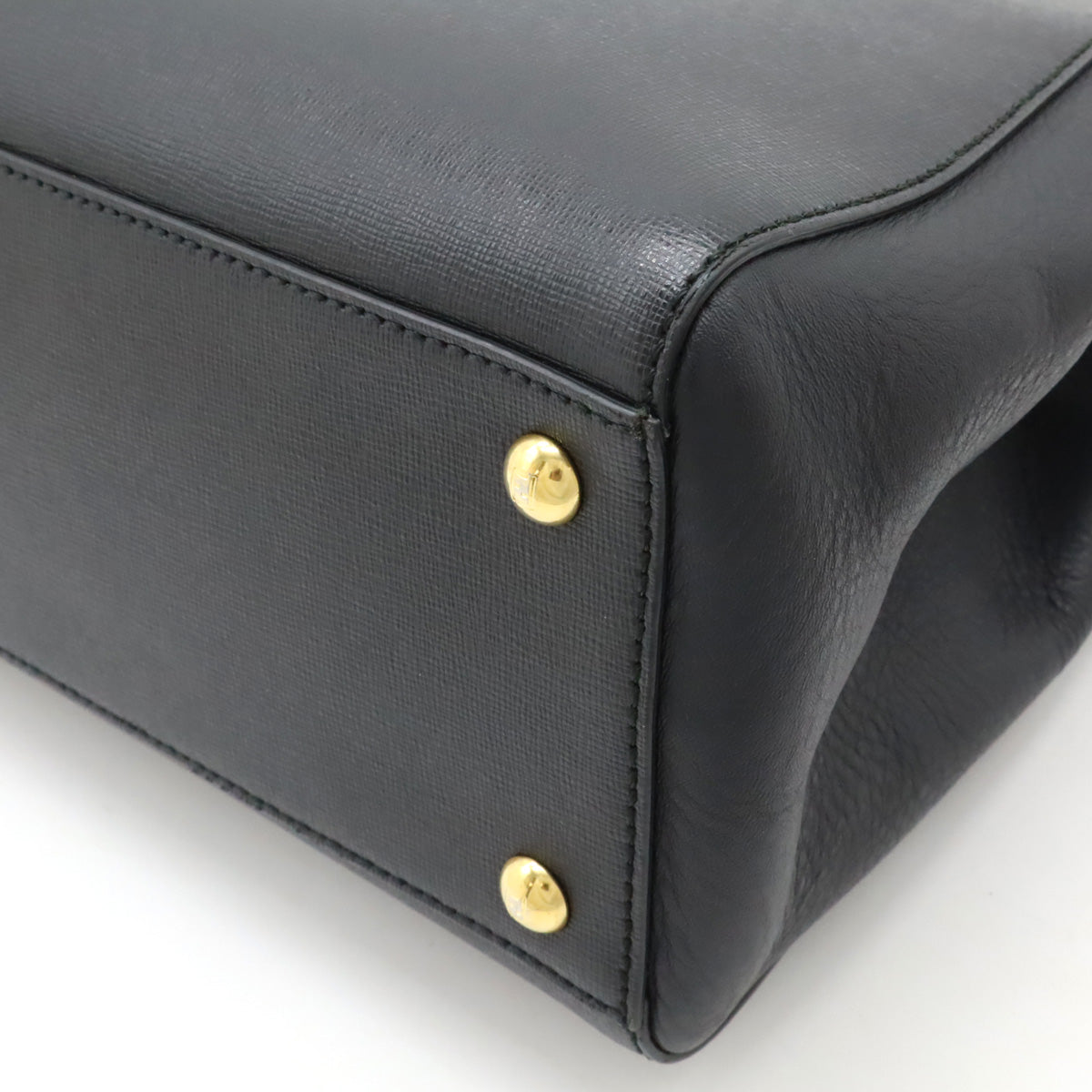 Fendi Leather Petite 2Jours Handbag Black