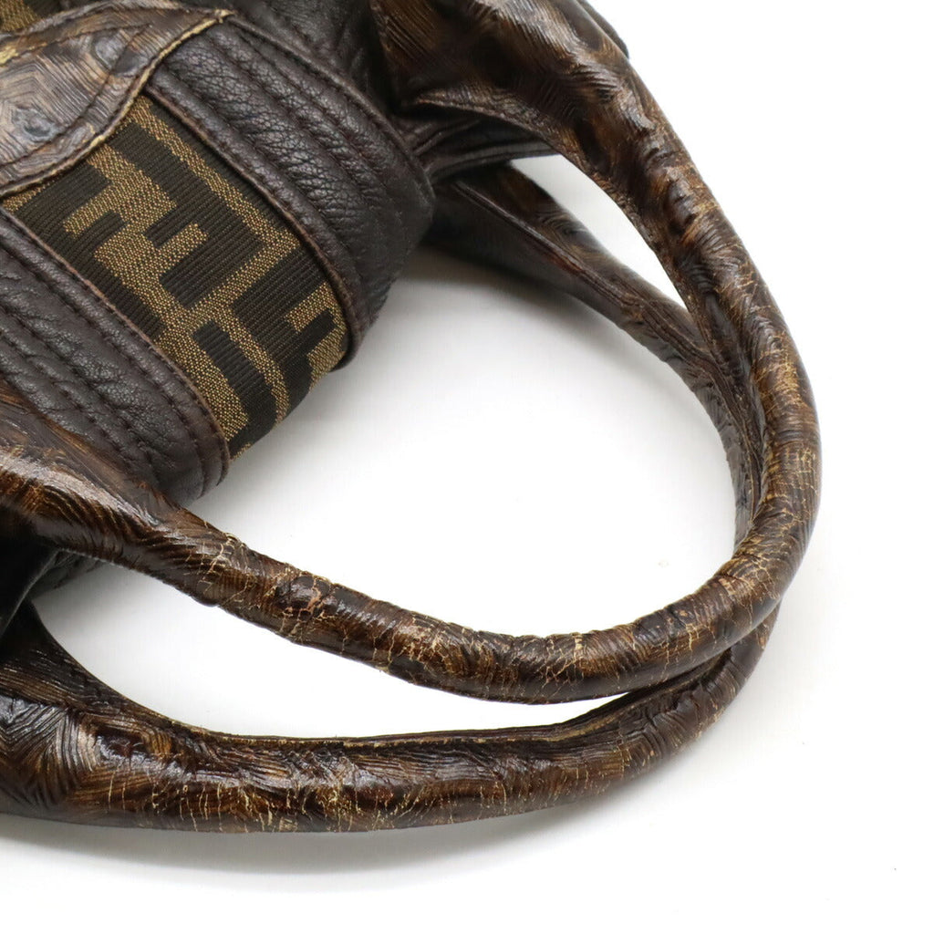 Fendi Zucca Spy Bag Nylon Canvas Leather