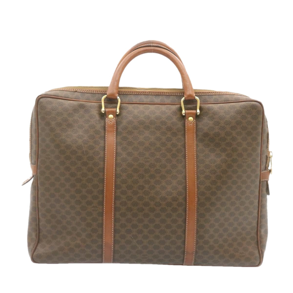 CELINE Macadam Canvas Hand Bag PVC Leather Brown  22577