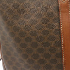 CELINE Macadam Canvas Hand Bag PVC Leather Brown  22577