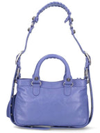 Balenciaga Neo Cargol Small Crocodile Embossed Leather Tote Bag Purple