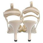 Fendi Beige Gold Colibri High Heel Pumps