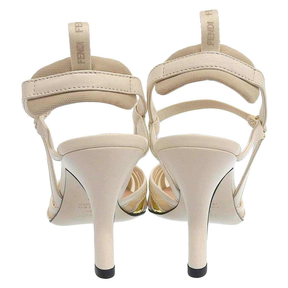 Fendi Beige Gold Colibri High Heel Pumps