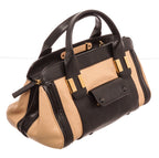 Chloe Black Peach Neutrals Leather Alice MM Shoulder Bag
