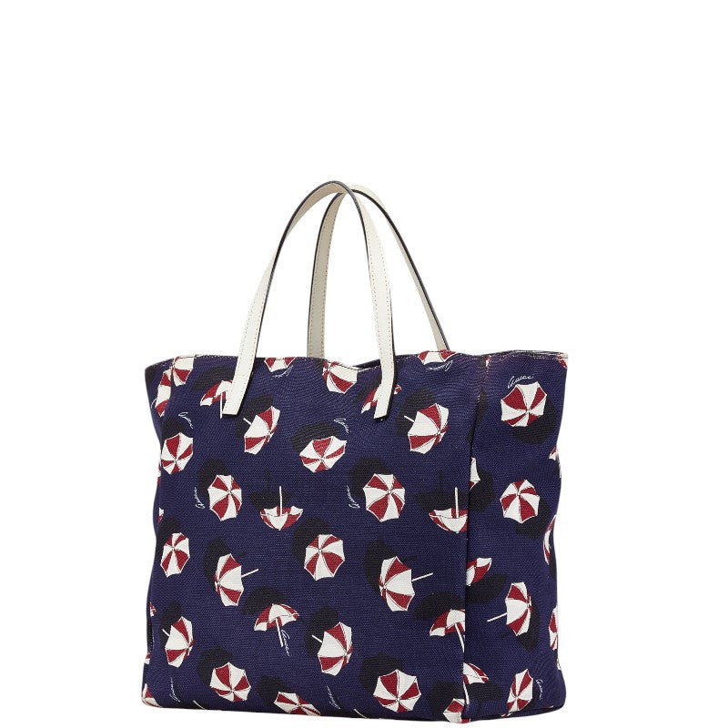 Gucci Umbrella Canvas Leather Tote Bag