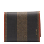Fendi Pequin PVC Trifold Wallet 30959 Black Brown