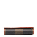 Fendi Pequin PVC Trifold Wallet 30959 Black Brown