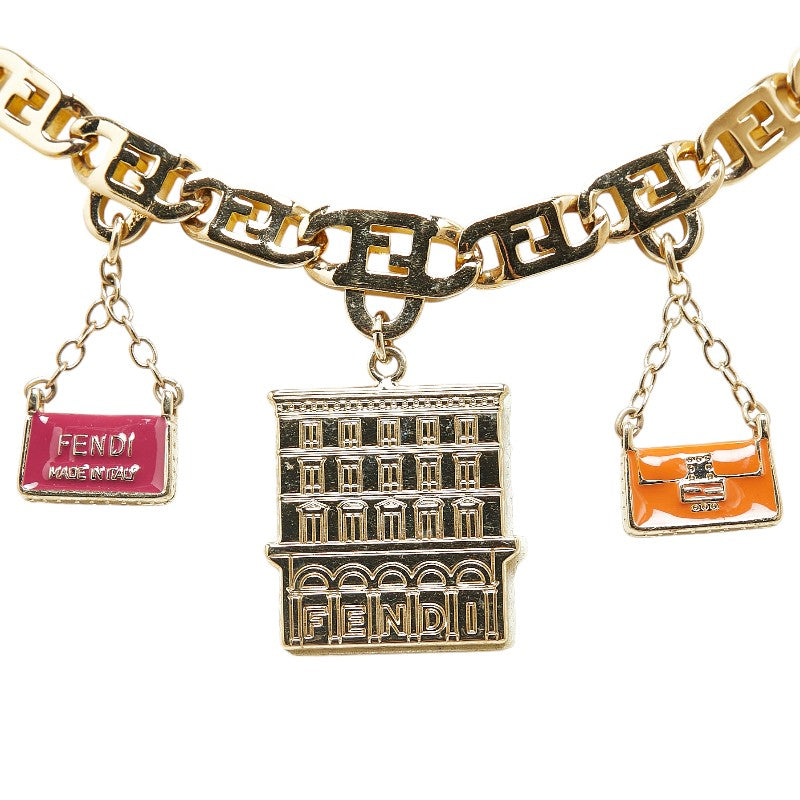 Fendi Gold Pink Orange Plated Necklace