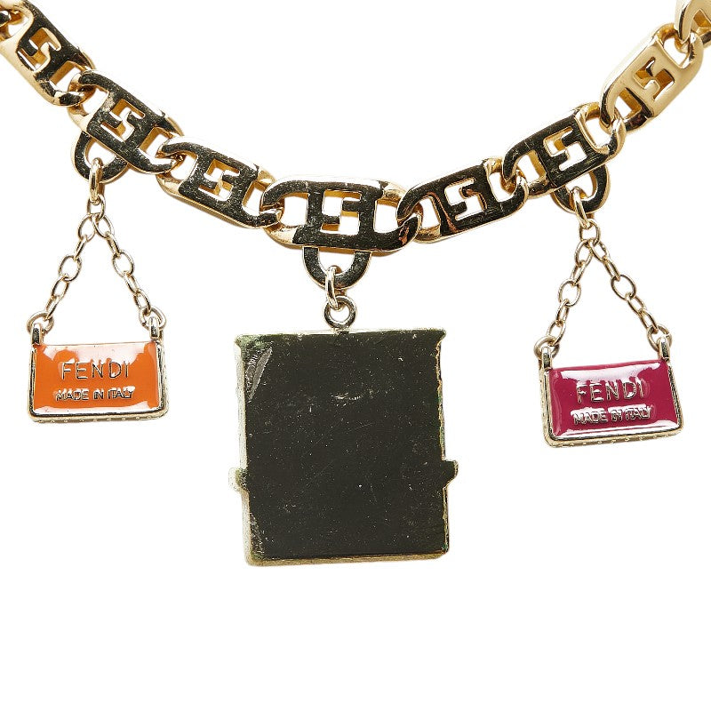 Fendi Gold Pink Orange Plated Necklace