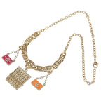 Fendi Gold Pink Orange Plated Necklace