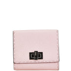 Fendi Selleria Peekaboo Bifold Wallet Pink Leather