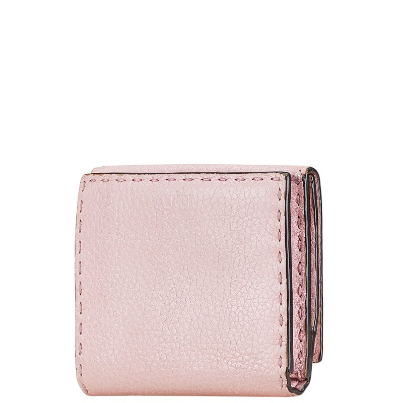 Fendi Selleria Peekaboo Bifold Wallet Pink Leather