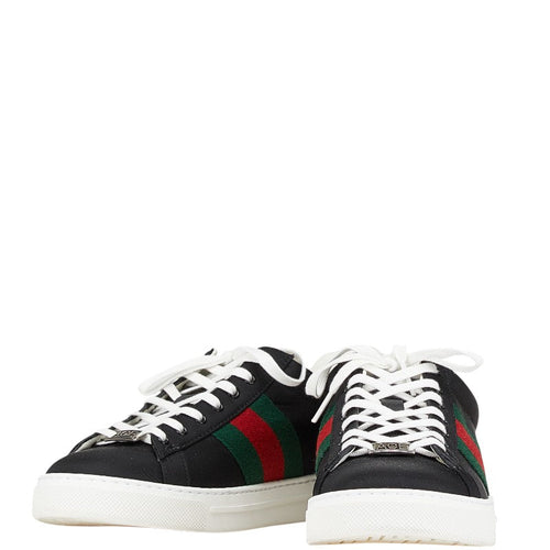 Gucci ACE Shell Crocodile-embossed Leather Sneakers