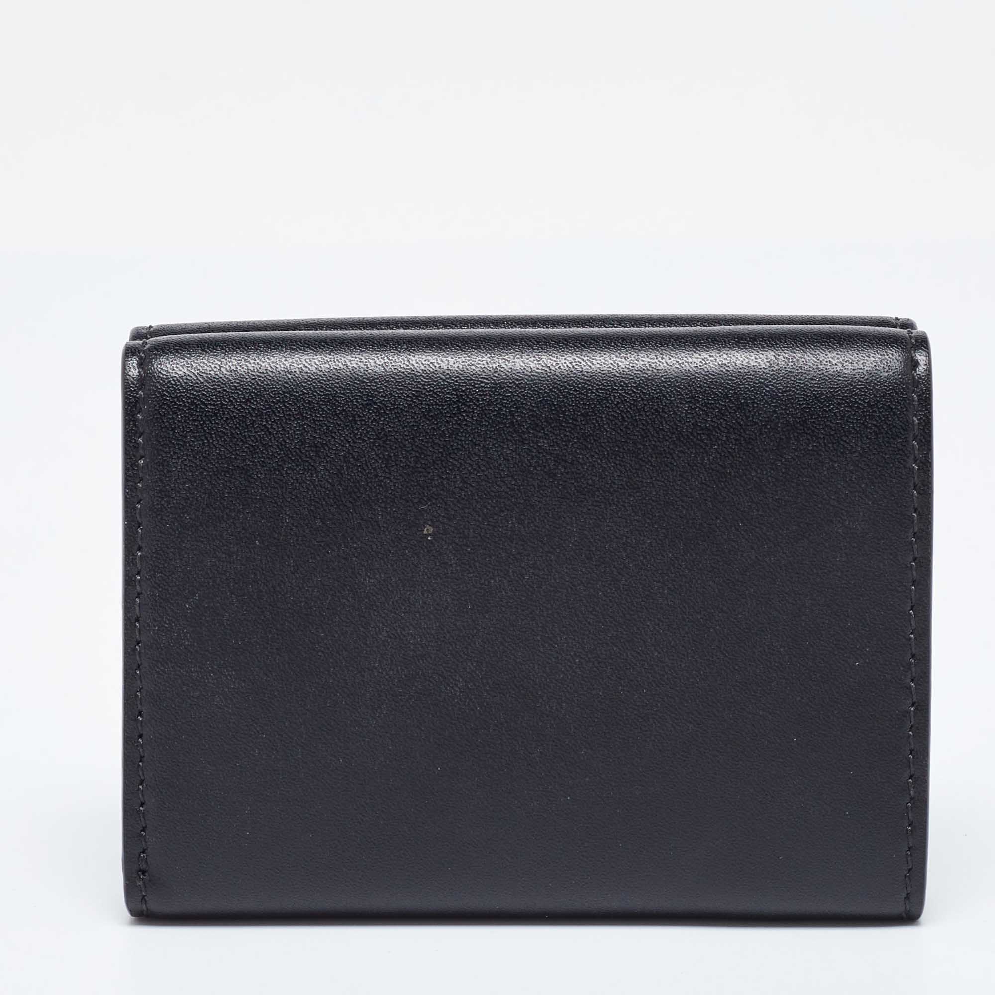 Fendi Brown/black Zucca Leather F Is Fendi Trifold Wallet