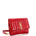 SAINT LAURENT - Vicky Wallet on Chain Vertical Quilted Patent