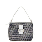 Fendi Zucchino Canvas Leather Shoulder Bag 8BR004