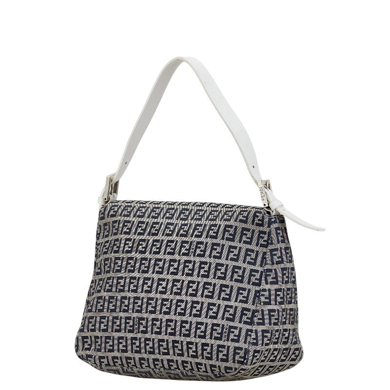 Fendi Zucchino Canvas Leather Shoulder Bag 8BR004