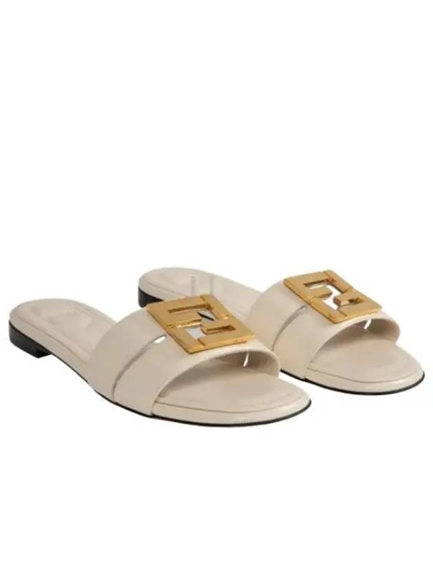 Fendi F Fold Leather Sandals White