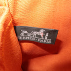 HERMES Toile Chevrons Leather Valparaiso PM Bag I Stamp Orange