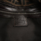 FENDI Zucca Mamma Baguette Canvas Leather Bag Brown Black 26424