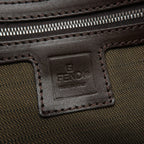 FENDI Zucca Mamma Baguette Canvas Leather Bag Brown Black 26424