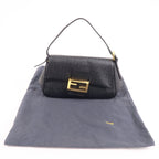 FENDI Zucchino Mamma Baguette PVC Leather Hand Bag Black 8BR180