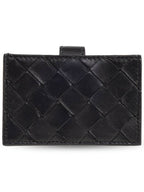 Bottega Veneta Intrecciato Accordion Card Wallet Black