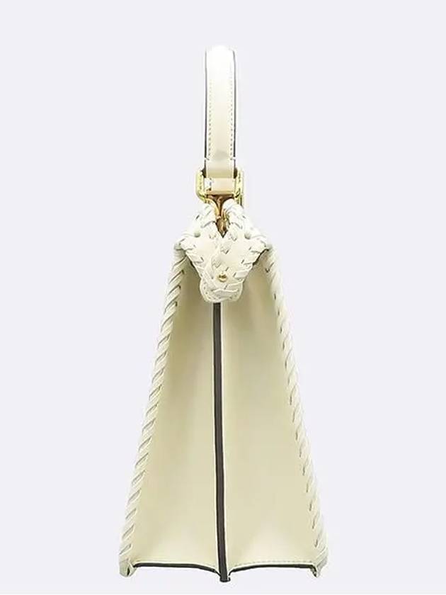 Fendi 8BN321 Ivory Leather Peekaboo I SEE U IC Medium Top Handle Bag Shoulder Strap 2WAY
