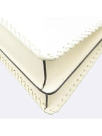 Fendi 8BN321 Ivory Leather Peekaboo I SEE U IC Medium Top Handle Bag Shoulder Strap 2WAY