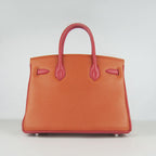 Hermes Birkin 30cm Togo Leather Handbags Red/Orange/Green Silver