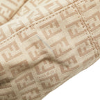 Fendi Zucchino Mamma Baguette Canvas Leather Shoulder Bag