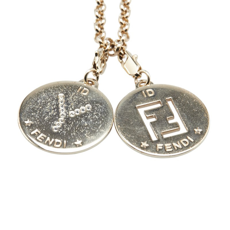 Fendi FF Logo Rhinestone Bracelet Gold