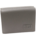 Fendi Tri-Fold Wallet with Coin Pocket FF Bucket Gray Calf 7M0280