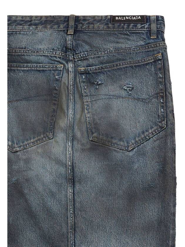 Balenciaga 23 fw Denim Skirt WITH Back Logo Patch 744975TNW014974 B0650497487