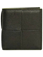 Bottega Veneta Slim Intrecciato Bi-Fold Wallet Black Parakeet