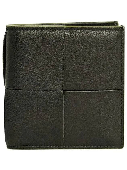 Bottega Veneta Slim Intrecciato Bi-Fold Wallet Black Parakeet