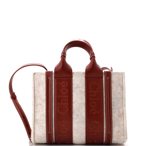 Chloe Woody Tote Recycled Felt with Leather Small