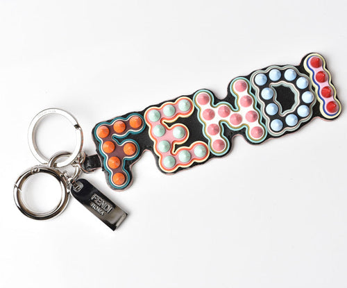 Fendi Rubber/Leather/Metal Keychain/Keyring/Bag Charm