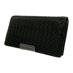 BOTTEGA VENETA/Long Wallet/BLK/Leather/156819//Intrecciato Weave