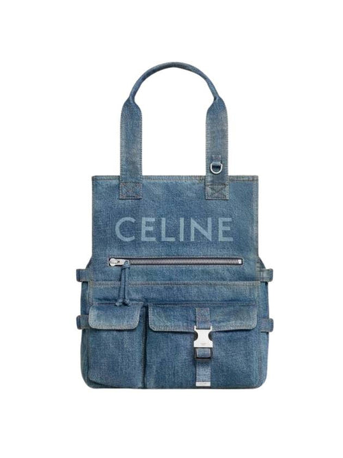 CELINE denim tote bag