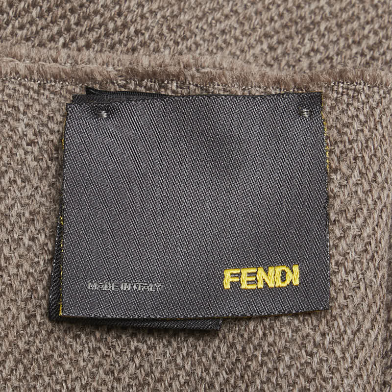 Fendi Wool FF Pattern Scarf Brown
