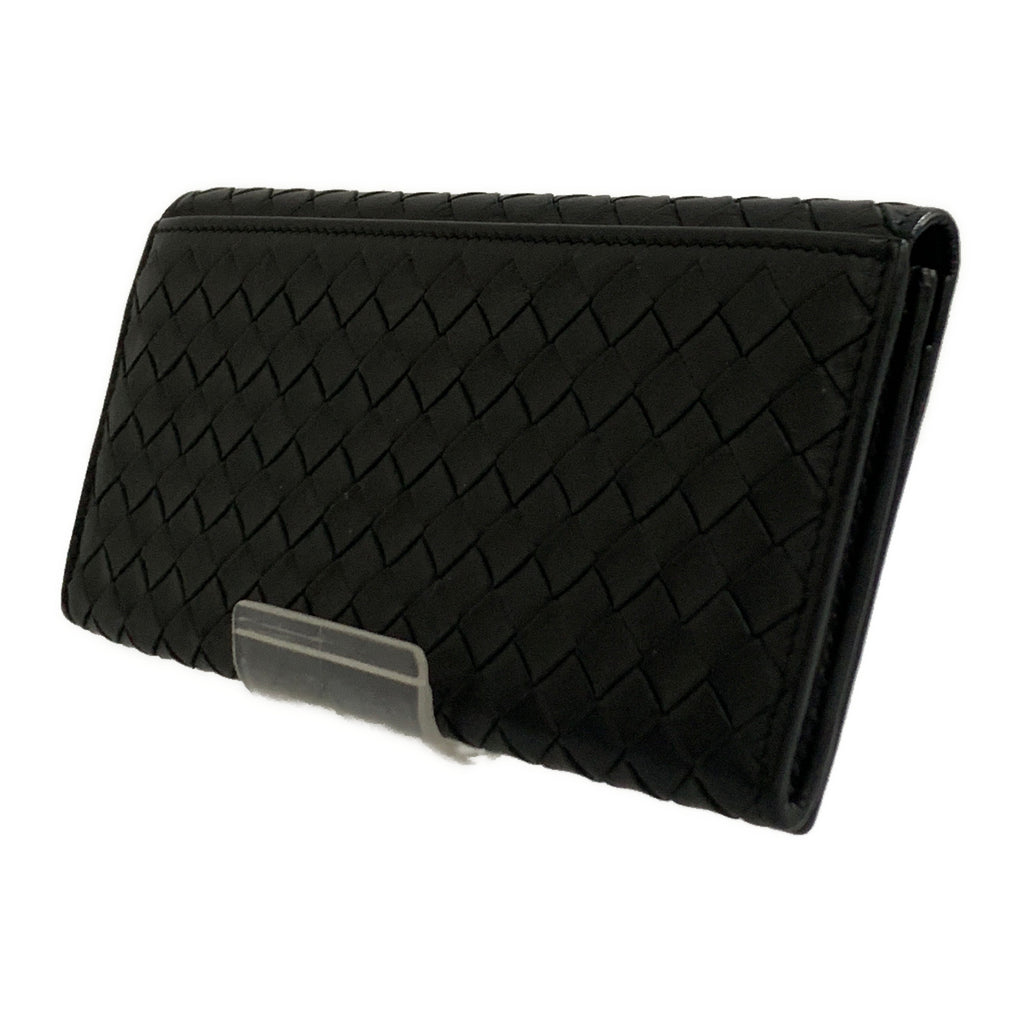 BOTTEGA VENETA/Long Wallet/BLK/Leather/Intrecciato Weave/120697 V4651 1000
