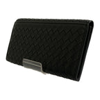 BOTTEGA VENETA/Long Wallet/BLK/Leather/Intrecciato Weave/120697 V4651 1000