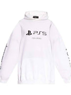 Balenciaga PS5 logo print overfit hoodie white