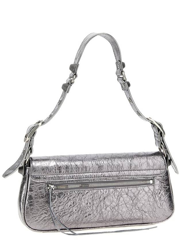 Balenciaga Le Cagole Metallic Small Shoulder Bag Silver